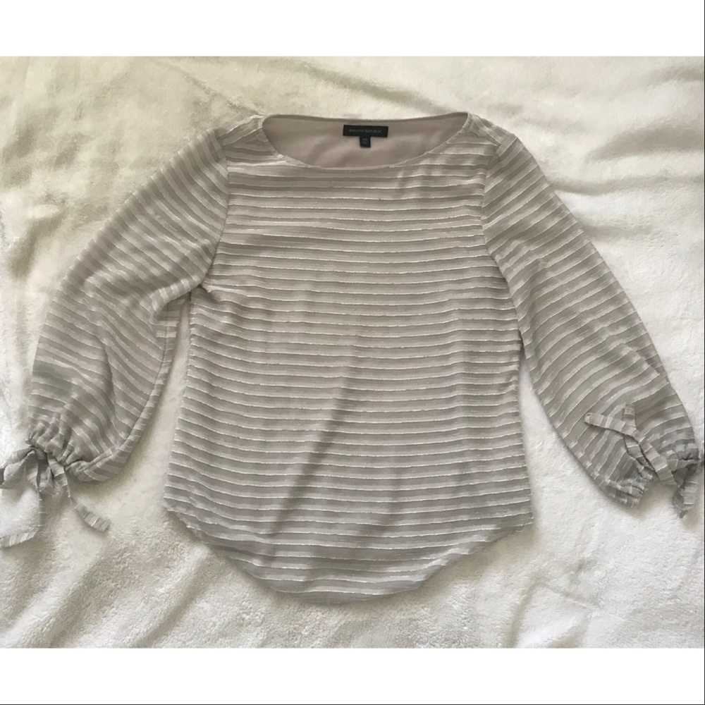 Banana Republic Blouse with Ribbon Sleeve Detail